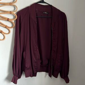 Zara burgundy bomber jacket size Medium